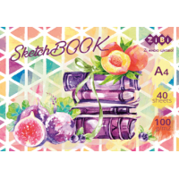 Скетчбук ZiBi ART Line, А4, 40арк.120г/м2, білий блок, клеєний, 1467, /ZB.1467/