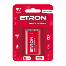 Батарейка ETRON 6LR61 9V Mega Power 1bl