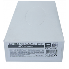 Серветки паперові косметичні BUROCLEAN 80шт. білі, 2-шара (210*210мм) /10100301/ (карт.уп.)