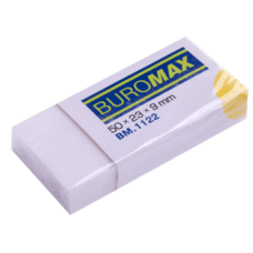 Гумка BUROMAX 1122 прямокутний, білий (80), /BM.1122/