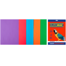 Папір кольоровий 80г/м, А4 5кол./4шт./20арк. BUROMAX 2721320-99, INTENSIV, /BM.2721320-99/