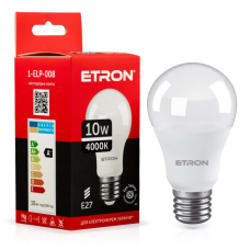 Лампа ETRON світлодіодна 1-ELP-008 A60 E27 10W 4200K (груша)