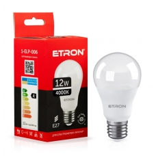 Лампа ETRON світлодіодна 1-ELP-006 A60 E27 12W 4200K (груша)