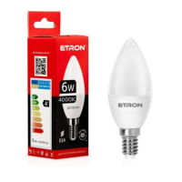 Лампа ETRON світлодіодна 1-ELP-028 C37 E14 6W 4000K (свічка)