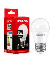 Лампа ETRON світлодіодна 1-ELP-042 G45 E27 8W 4200K (сфера)