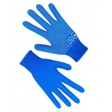 Рукавички робочі синтетичні сині з ПВХ крапкою /69057/