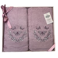 Рушник махровий 2шт. MOZ в подар. уп. (д/бані+д/обличчя)