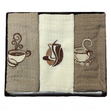 Рушник вафельний 3шт. NILTEKS 40*60см, д/кухні, в подар. уп.