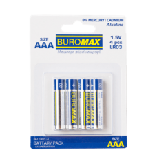 Батарейка BUROMAX ААА LR03 5901-4  4шт/упак. (ціна за уп) (12) /BM.5901-4/