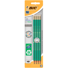 Олівець графітовий BIC 655 Evolution HB, пластиковий зелений, з ластиком 4шт/упак. (ціна за уп.) /bc8902753/