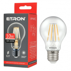 Лампа ETRON світлодіодна 1-EFP-108 A60 E27 10W 4200K прозоре скло (груша)