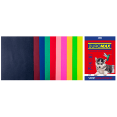 Папір кольоровий 80г/м, А4 10кол./2шт./20арк. BUROMAX 2721020-99, DARK+NEON, /BM.2721020-99/