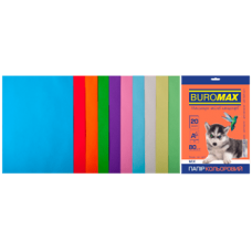 Папір кольоровий 80г/м, А4 10кол./2шт./20арк. BUROMAX 2721620-99, PASTEL+INTENSIV, /BM.2721620-99/