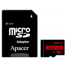 Карта пам'яті  64Gb Apacer MicroSDXC class 10 (SD адаптер) /AP64GMCSX10U5-RA/