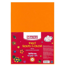Фетр листовий (поліестер) 20х30см MAXI 61622-39 180г/м, світло-помаранчевий (10арк.) (ціна за 1 аркуш)