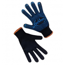 Рукавички робочі трикотаж. Х/Б чорні з ПВХ крапкою /69516/