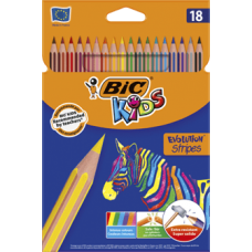 Олівці кольорові 18кол. BIC Kids Evolutions Страйпс /bc950524/