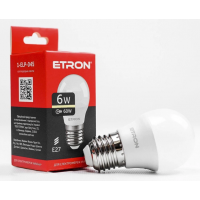 Лампа ETRON світлодіодна 1-ELP-045 G45 E27 6W 3000K (сфера)