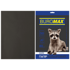 Папір кольоровий 80г/м, А4 50арк. BUROMAX 2721450-01, DARK чорний /BM.2721450-01/