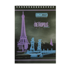 Блокнот BUROMAX А5 на гориз. спір. 48арк. METROPOLIS 24545101-07 фіолетовий /BM.24545101-07/