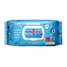 Серветки вологі NATURELLE 120шт. Антибактеріальні, D-пантенол (10)