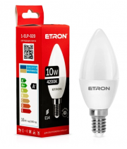 Лампа ETRON світлодіодна 1-ELP-020 C37 E14 10W 4200K (свічка)