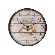 Годинник настінний OPTIMA CAFFELATTE 52109 пластиковий, чорно-білий /O52109/