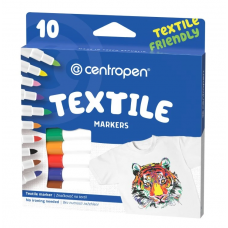 Фломастери CENTROPEN Textile 10кол. 2739 2мм для тканини /2739.10/