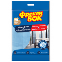 Серветка д/прибирання Фрекен БОК мікрофібра, для скла та дзеркал (блакитна) (40)