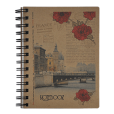 Блокнот BUROMAX В6 на спір. крафт обкл. 96арк. 2479 (клітинка) (5/60) /BM.2479/