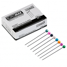 Булавки канц. BUROMAX 5251 кольорові 100шт. JOBMAX (10), /BM.5251/