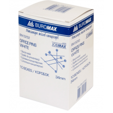 Булавки канц. BUROMAX 5252 білі  80шт, JOBMAX (10), /BM.5252/