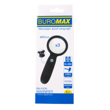 Лупа BUROMAX 4309 D60х3, пластик, з підсвіткою, /BM.4309/