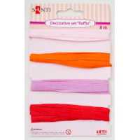 Набір д/творчості SANTI 952043 Набір для декору "Рафія", 4 кольори, 8м/уп., рожевий