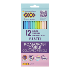 Олівці кольорові 12кол. ZiBi 2470 KIDS Line PASTEL, /ZB.2470/