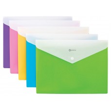 Папка на кнопці А4 OPTIMA 35206-11 2 відділення, непрозора блакитна (10) /O35206-11/