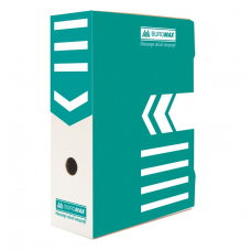 Бокс архівний картонний  8см BUROMAX 3260-06 бірюзова, /BM.3260-06/