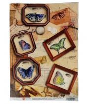 Папір для декупажу 21х29,7см Натюрморт з годинником, 69301491/4914