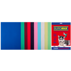 Папір кольоровий 80г/м, А4 10кол./5шт./50арк. BUROMAX 27211150-99, DARK+PASTEL, /BM.27211150-99/