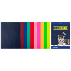 Папір кольоровий 80г/м, А4 10кол./5шт./50арк. BUROMAX 2721050-99, DARK+NEON, /BM.2721050-99/