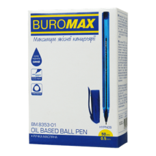 Ручка масляна BUROMAX 8353-01 Hypnos синя, тригр. (50) /BM.8353-01/