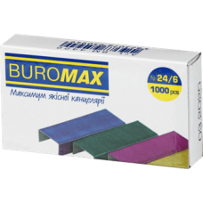 Скоба №24/6, BUROMAX 4422 кольорова (1000шт.) (10/500), /BM.4422/