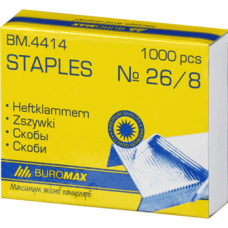 Скоба №26/8, BUROMAX 4414 ЛЮКС (1000шт.) (10/400), /BM.4414/