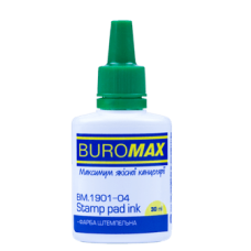 Фарба штемпельна BUROMAX 1901-04 30г зелена (12), /BM.1901-04/