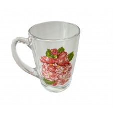 Чашка скло Капучино Квіти акварель 300мл 3720 ОСЗ